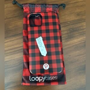 Loopy Case iPhone 12pro 
Red and Black‎ Plaid Phone Case